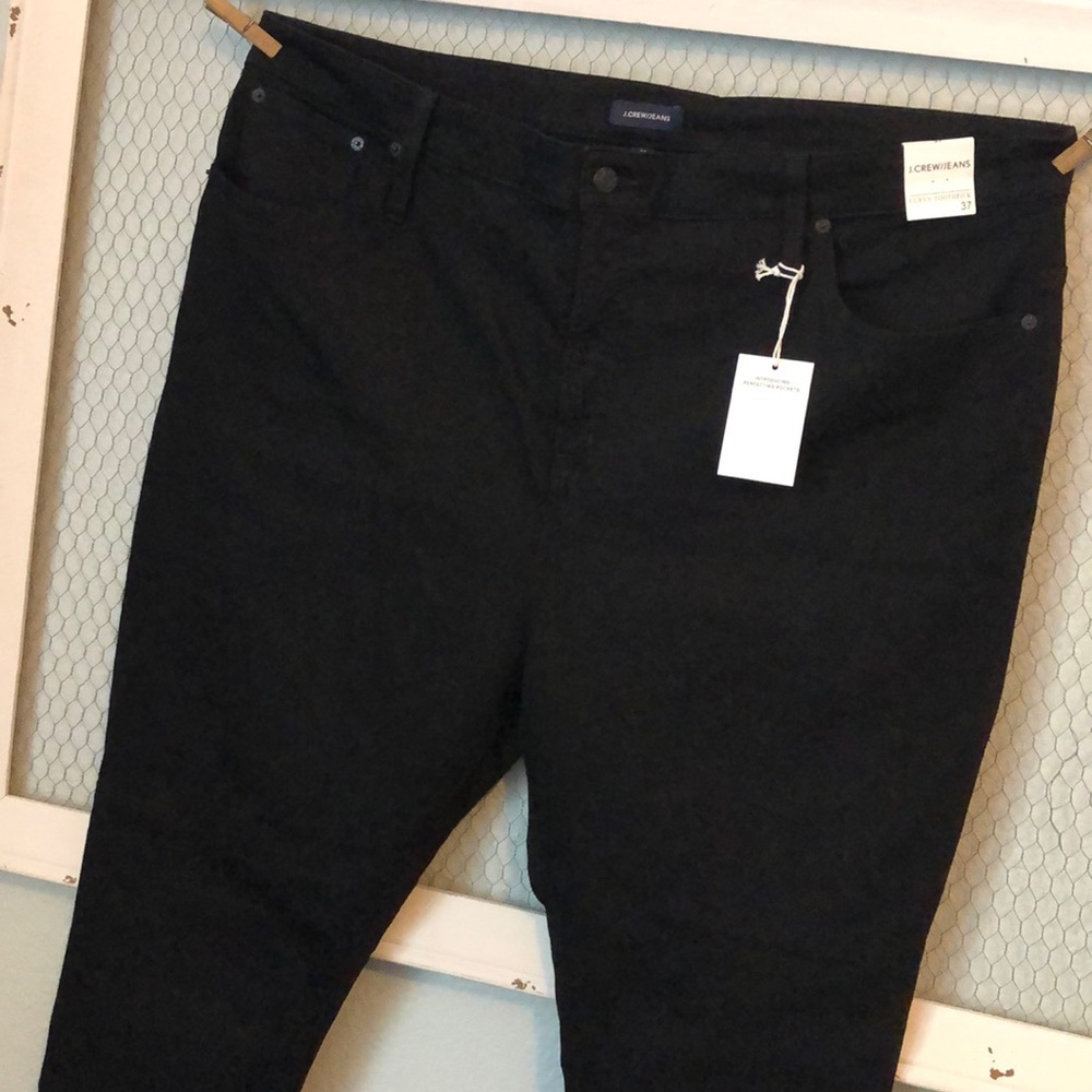 J.Crew Curvy Toothpick Black Stretch Jean 37 24 24w